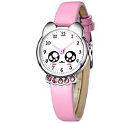 KDM Reloj Niño Regalo Ocasión Especial: para el Día del Niño Buenas Notas o Logros - Posible Empaque de Regalo - Diseño Alegre Que Enseña la Hora 3-12 Años Rosa