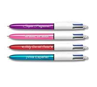 KDO 3D Bolígrafo BIC de 4 colores brillante personalizado, regalo útil para oficina, escuela, grabado personalizado