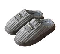 KDOFIO Zapatillas Outumn E Invierno Calientes Calientes De Algodón Gruesas De Suela De Algodón Sin Deslizamiento De Gran Tamaño-gris-50-51