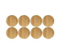 Kdouehg 8 Piezas de Adorno para Copa de Vino, Adorno de Charcutería para Copa de Vino de 4 Pulgadas, Posavasos de Bambú para Adorno de Copa de Vino