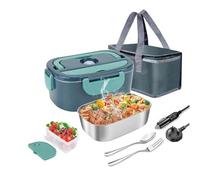 Kdouehg Fiambrera Eléctrica de 1,5 L, Calentador de Alimentos Portátil para Coche o Casa, A Prueba de Fugas, para Microondas, Enchufe UE.