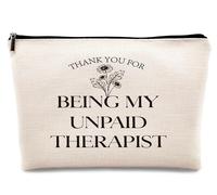 kdqua Thank You for Being My Unpaid Therapist - Bolsa de maquillaje para terapeutas de salud mental, regalos para mujeres, niñas, amigas, amigos, regalos inspiradores de agradecimiento para