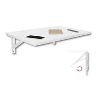 KDR Mesa Plegable de Pared 60 x 40 cm Blanco - Mesa abatible Multifuncional Ahorra Espacio, Escritorio Plegable o Mesa de Comedor para Cocina, Oficina o Estudio
