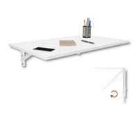 KDR Mesa Plegable de Pared 80 x 50 cm - Mesa abatible Multifuncional Ahorra Espacio, Escritorio Plegable o Mesa de Comedor para Cocina, Oficina o Estudio (Blanco)