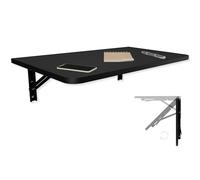 KDR - Mesa plegable de pared de 70 x 40 cm, color negro con esquinas redondeadas, mesa plegable para montaje en pared, mesa de comedor, escritorio, mesa de cocina o lugar de trabajo, ahorra espacio y