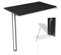 KDR Produktgestaltung Mesa Plegable de Pared con Pata 80 x 50 cm - Mesa abatible Ahorra Espacio, Escritorio Plegable o Mesa de Comedor, Mesa Mural Plegable para Cocina, Oficina o Estudio (Negro)