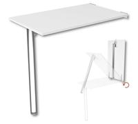 KDR Produktgestaltung Mesa Plegable de Pared con Pata 80 x 50 cm - Mesa abatible Ahorra Espacio, Escritorio Plegable o Mesa de Comedor, Mesa Mural Plegable para Cocina, Oficina o Estudio (Blanco)