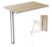 KDR Produktgestaltung Mesa Plegable de Pared con Pata 80 x 50 cm - Mesa abatible Ahorra Espacio, Escritorio Plegable o Mesa de Comedor, Mesa Mural Plegable para Cocina, Oficina o Estudio (Roble)