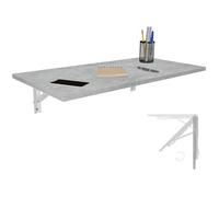 Mesa Plegable de Pared Tablero de Escritorio 80x40 cm de hormigón Mesa de Comedor Plegable Mesa de Cocina para la Pared Mesa de Bar Mesa de Pared Mesa Plegable para Montaje en Pared