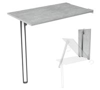 Mesa Plegable de Pared con Pata de Mesa Tablero de Escritorio 80x50 cm de hormigón Mesa de Comedor Plegable Mesa de Cocina para la Pared Mesa de Pared Mesa Plegable para Montaje en Pared