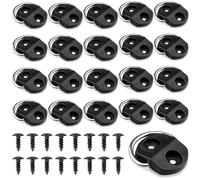 Kdtoll 20 Piezas Anillos de Amarre con Tornillos, Anillo de Anclaje D de Acero Inoxidable, Argollas de Amarre Negro Furgoneta, Anclaje de Amarre de Anillo D para Remolques, Barcos, Camiones