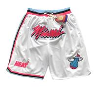 Kdtoll Pantalones Cortos Hombre Deporte - Pantalón Miami Heat NBA Baloncesto Verano con Bolsillos - Shorts Deportivos de Secado Rápido para Entrenamiento y Deportes al Aire Libre