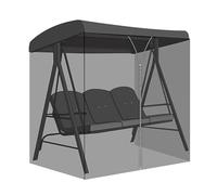 KDTRKH Mosquitera de patio para columpio de 2 y 3 plazas, red de malla de poliéster con apertura de cremallera y techo impermeable, mosquiteras para hamaca de jardín, color negro, 125 x 205 x 205 cm