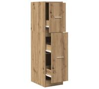 KDVXBCQJH Armario de farmacia Artisan-roble 30 x 41 x 118 cm | Armario de cocina estrecho y armario auxiliar para dormitorio u oficina con 3 paneles superiores resistentes.