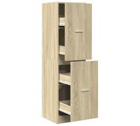 KDVXBCQJH Armario para farmacia Sonoma, roble 40 x 41 x 144,5 cm | Armario auxiliar versátil con 4 cajones para cocina, salón y oficina. Diseño de ahorro de espacio con guías metálicas.