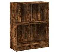 KDVXBCQJH Estantería de madera de roble ahumado, 60 x 24 x 76 cm, con 2 | Armario auxiliar compacto para sala de estar y dormitorio, ofrece un práctico espacio de almacenamiento para archivos
