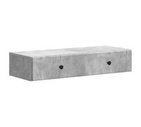 KDVXBCQJH Mesa auxiliar montada en la pared, color gris hormigón, 87,5 x | Consola de pared con cajón de madera para ahorrar espacio, ideal para dormitorios y pasillos. Capacidad de carga de hasta 60