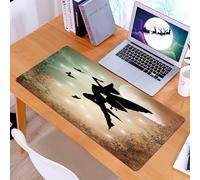 KDWJS Alfombrilla para ratón Speed Gaming XXL 90x40 cm - Base para Mesa - Mejora la precisión y la Velocidad - Resistente - Decoración de Anime, Hada Negra, Mariposa y alas de ángel.
