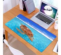 KDWJS Alfombrilla para ratón Speed Gaming XXL 90x40 cm - Base para Mesa - Mejora la precisión y la Velocidad - Resistente - Tortuga Nadando en Aguas turquesas, Tortuga vagadora en un mar Soleado, Tor