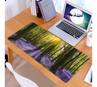 KDWJS Alfombrilla para ratón Speed Gaming XXL 90x40 cm - Base para Mesa - Mejora la precisión y la Velocidad - Resistente - Conjunto de Bosque, el Sol Ilumina una Alfombra de Bluebells Blooms Deep in