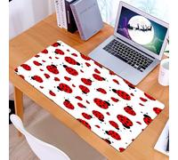 KDWJS Alfombrilla para ratón Speed Gaming XXL 90x40 cm - Base para Mesa - Mejora la precisión y la Velocidad - Resistente - Diseño de Mariquita, un Grupo de caprichosas Mariquitas Rojas y Negras ESPA