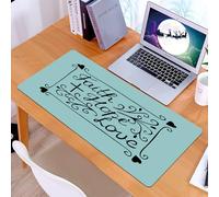 KDWJS Alfombrilla para ratón Speed Gaming XXL 90x40 cm - Base para Mesa - Mejora la precisión y la Velocidad - Resistente - Una Frase Decorativa del Alfabeto 'fe + Esperanza + Amor', sobre un Fondo a