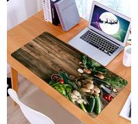 KDWJS Alfombrilla para ratón Speed Gaming XXL 90x40 cm - Base para Mesa - Mejora la precisión y la Velocidad - Resistente - Cosecha, Verduras variadas sobre Alfombra de baño rústica, Lavable a máquin