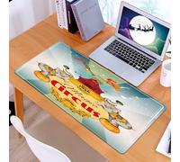 KDWJS Alfombrilla para ratón Speed Gaming XXL 90x40 cm - Base para Mesa - Mejora la precisión y la Velocidad - Resistente - Circo, Carpa de Circo mágico, Anuncio de espectáculo, Estilo Vintage, acrób