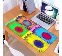 KDWJS Alfombrilla para ratón Speed Gaming XXL 90x40 cm - Base para Mesa - Mejora la precisión y la Velocidad - Resistente - Arte Moderno Inspirado en el Pop Art, Colorido, Kitsch, Margarita, Flor, bo