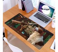 KDWJS Alfombrilla para ratón Speed Gaming XXL 90x40 cm - Base para Mesa - Mejora la precisión y la Velocidad - Resistente - Paisaje de Caza, Rifle de Caza Cerca de la Cara