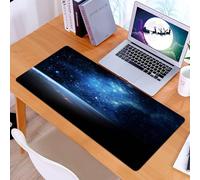 KDWJS Alfombrilla para ratón Speed Gaming XXL 90x40 cm - Base para Mesa - Mejora la precisión y la Velocidad - Resistente - La Tierra bajo una Galaxia Azul Brillante en la inmensidad del Espacio