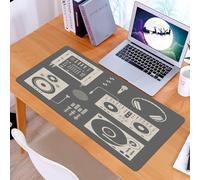 KDWJS Alfombrilla para ratón Speed Gaming XXL 90x40 cm - Base para Mesa - Mejora la precisión y la Velocidad - Resistente - Equipo de música Retro para DJ, Plato Giratorio de Sombra Simple, Altavoces