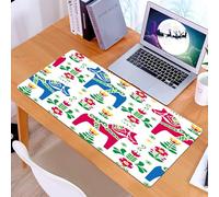 KDWJS Alfombrilla para ratón Speed Gaming XXL 90x40 cm - Base para Mesa - Mejora la precisión y la Velocidad - Resistente - Caballo de Troya Colorido, Elementos Florales y folclóricos, Modelos de cul