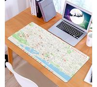 KDWJS Alfombrilla para ratón Speed Gaming XXL 90x40 cm - Base para Mesa - Mejora la precisión y la Velocidad - Resistente - Mapa, Plano de Las Calles de Barcelona, Parques, distritos, Atracciones, de