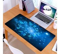 KDWJS Alfombrilla para ratón Speed Gaming XXL 90x40 cm - Base para Mesa - Mejora la precisión y la Velocidad - Resistente - Símbolos del zodíaco Dispuestos en un patrón Circular, sentados sobre un Ci
