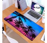 KDWJS Alfombrilla para ratón Speed Gaming XXL 90x40 cm - Base para Mesa - Mejora la precisión y la Velocidad - Resistente - Miami Beach South Beach Atardecer Palmeras en Ocean Drive Florida