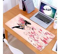 KDWJS Alfombrilla para ratón Speed Gaming XXL 90x40 cm - Base para Mesa - Mejora la precisión y la Velocidad - Resistente - Niña Hada, Mariposas Rosas y Flores Hermosa niña