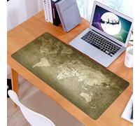 KDWJS Alfombrilla para ratón Speed Gaming XXL 90x40 cm - Base para Mesa - Mejora la precisión y la Velocidad - Resistente - Mapa Antiguo del Mundo Antiguo con Gran Textura, Mapa Antiguo, Atlas, rastr