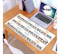 KDWJS Alfombrilla para ratón Speed Gaming XXL 90x40 cm - Base para Mesa - Mejora la precisión y la Velocidad - Resistente - Vivero, Tren Estilo Dibujos Animados y vías en un día Soleado, Sol Dibujado