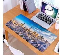 KDWJS Alfombrilla para ratón Speed Gaming XXL 90x40 cm - Base para Mesa - Mejora la precisión y la Velocidad - Resistente - El Horizonte de Dubái con una Hermosa Ciudad Cerca de su autopista más tran