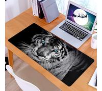 KDWJS Alfombrilla para ratón Speed Gaming XXL 90x40 cm - Base para Mesa - Mejora la precisión y la Velocidad - Resistente - Tigre Blanco Busca alimento en el Bosque. Panthera Tigris corbetti en su há