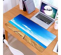 KDWJS Alfombrilla para ratón Speed Gaming XXL 90x40 cm - Base para Mesa - Mejora la precisión y la Velocidad - Resistente - Paisaje, Vista al mar Desde el Muelle bajo un Cielo Nublado y Vivo de veran