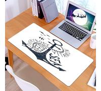 KDWJS Alfombrilla para ratón Speed Gaming XXL 90x40 cm - Base para Mesa - Mejora la precisión y la Velocidad - Resistente - Cita monocromática Todos Necesitamos vitaminas del mar Dibujada a Mano