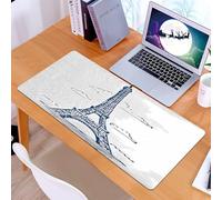 KDWJS Alfombrilla para ratón Speed Gaming XXL 90x40 cm - Base para Mesa - Mejora la precisión y la Velocidad - Resistente - Torre Eiffel Dibujada con lápiz y calco de Imagen, Dibujo a Mano, París, FR