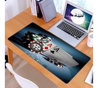 KDWJS Alfombrilla para ratón Speed Gaming XXL 90x40 cm - Base para Mesa - Mejora la precisión y la Velocidad - Resistente - Los Elementos clásicos del Casino, la exhibición de fichas y Cartas de póqu
