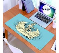 KDWJS Alfombrilla para ratón Speed Gaming XXL 90x40 cm - Base para Mesa - Mejora la precisión y la Velocidad - Resistente - Guitarra, Composición Rock n Roll Crown Wings of CR