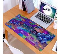 KDWJS Alfombrilla para ratón Speed Gaming XXL 90x40 cm - Base para Mesa - Mejora la precisión y la Velocidad - Resistente - Diseño Conceptual bajo el mar con corales y un ecosistema en explosión, ilu