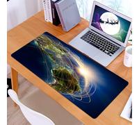 KDWJS Alfombrilla para ratón Speed Gaming XXL 90x40 cm - Base para Mesa - Mejora la precisión y la Velocidad - Resistente - Conectividad Global, la representación de la Tierra es una radiación Que si