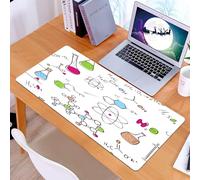 KDWJS Alfombrilla para ratón Speed Gaming XXL 90x40 cm - Base para Mesa - Mejora la precisión y la Velocidad - Resistente - Composición química educativa Dibujada a Mano en Estilo Doodle con molécula