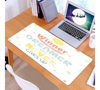 KDWJS Alfombrilla para ratón Speed Gaming XXL 90x40 cm - Base para Mesa - Mejora la precisión y la Velocidad - Resistente - ¡Un Ganador es un soñador Que Nunca se rinde! Frases motivadoras Divertidas